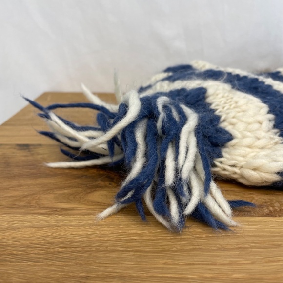 American Eagle Trapper Hat Winter Blue White Adult Wool Alpaca - Picture 5 of 5